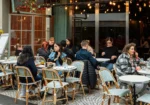 Modern cafe with gourmet pastries