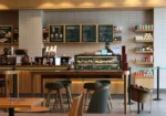 Modern cafe with gourmet pastries
